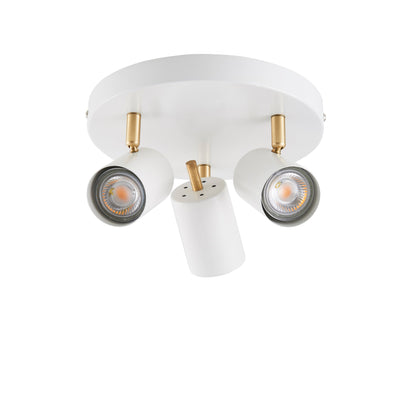 Gull 3 Spot Round Ceiling Light, White