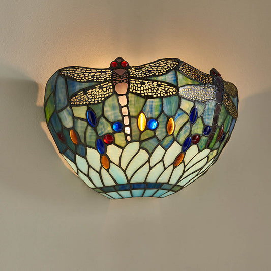 Tiffany Dragonfly Blue Wall Light