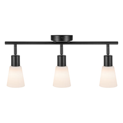 Cole 3 Light Ceiling Spotlight Bar, Opal/Black