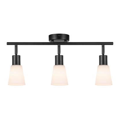 Cole 3 Light Ceiling Spotlight Bar, Opal/Black