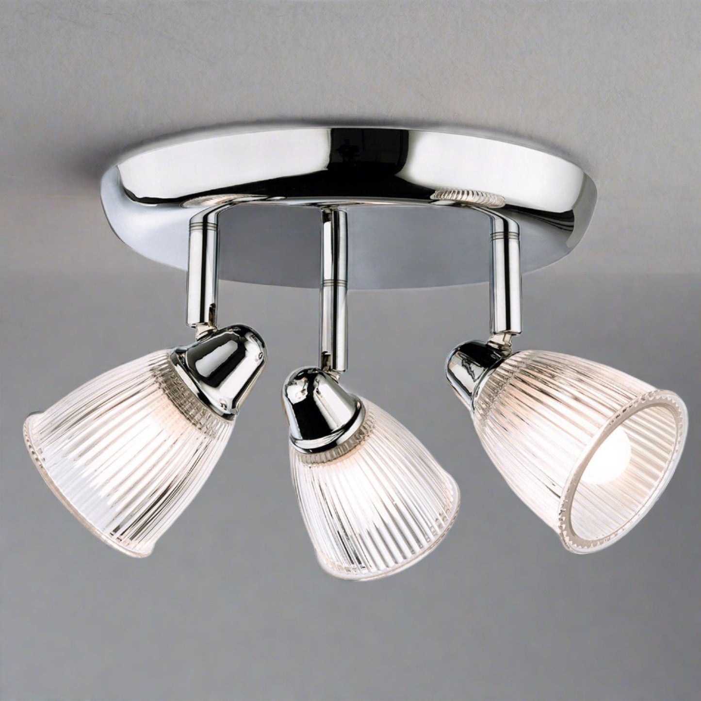 Barlow 3 Spotlight Bathroom Ceiling Plate, Chrome