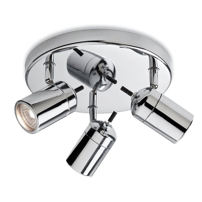 Crosley 3 Spotlight Bathroom Ceiling Plate, Chrome