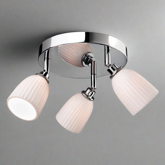 Sola 3 Spotlight Bathroom Ceiling Plate, Chrome